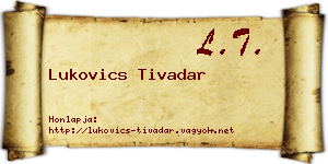 Lukovics Tivadar névjegykártya